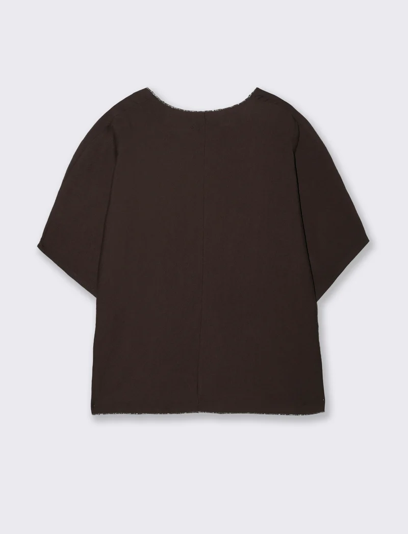 Tshirt over con dettagli in lurex per donna - Moro
