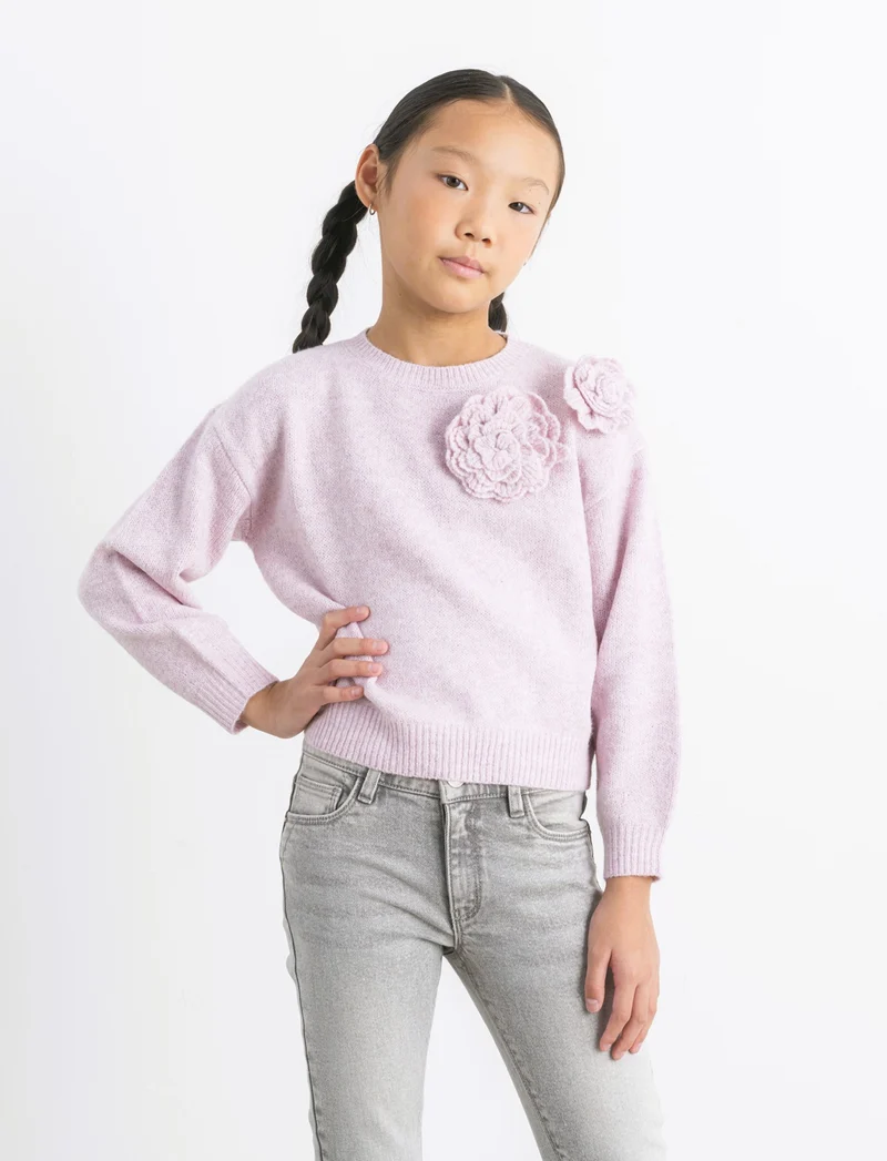 Maglia con rosa - Rosa