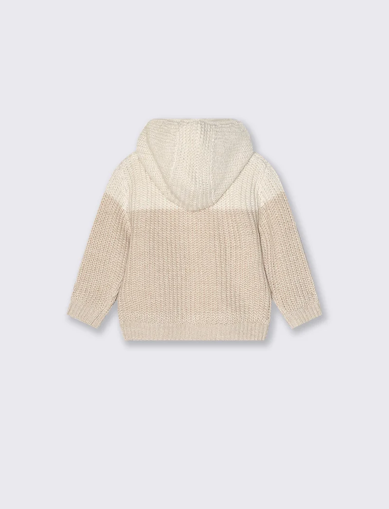 Cardigan con pelliccia interna - Beige