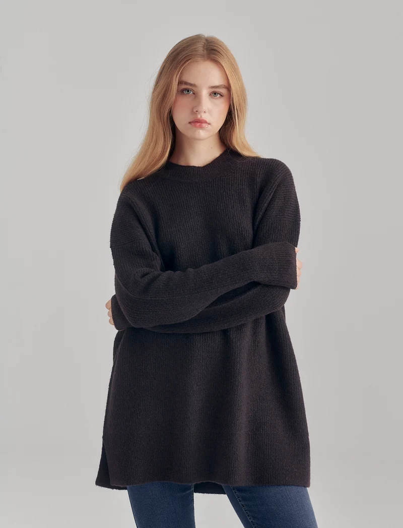 PULLOVER CON SPACCHI LATERALI - Moro