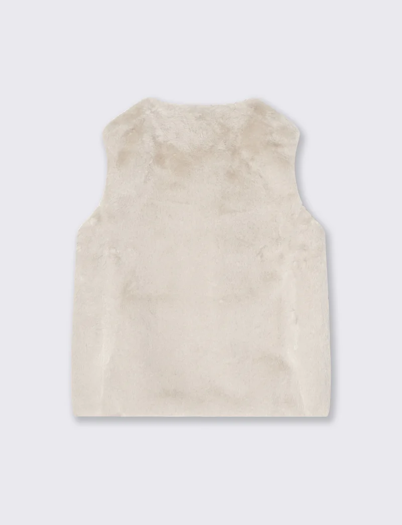 Gilet finta pelliccia da bambina - Bianco
