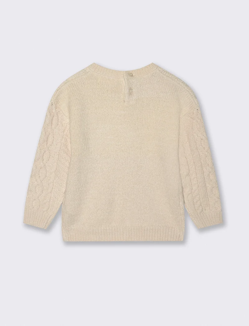 Maglia con lavorazione a trecce - Beige