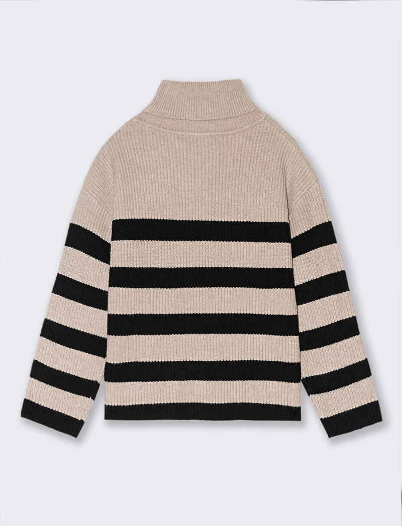 Maglia collo alto - Beige