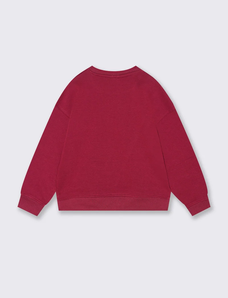 FELPA GIROCOLLO - Rosso amarena