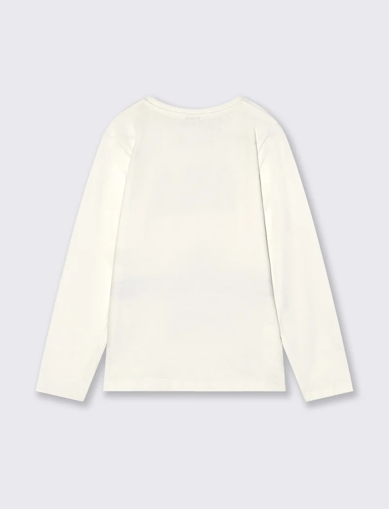 T-shirt manica lunga - Bianco sporco