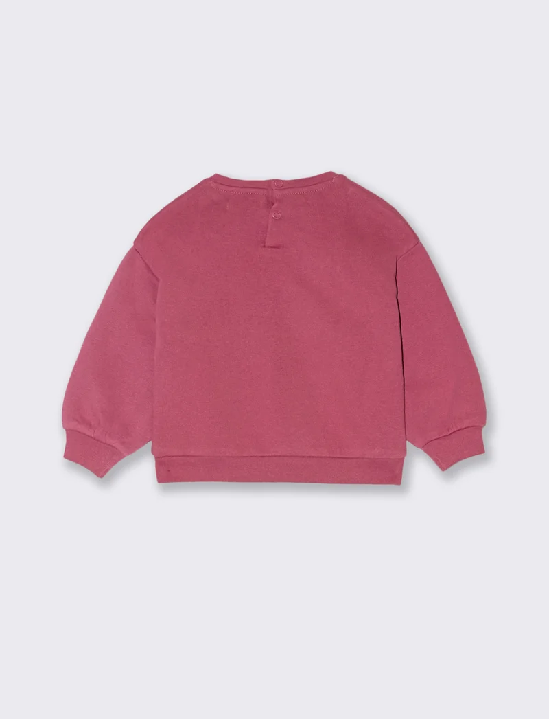 Felpa basica con stampa frontale - Viola orchidea