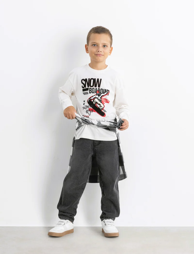 JEANS BALLON IN DENIM - Nero