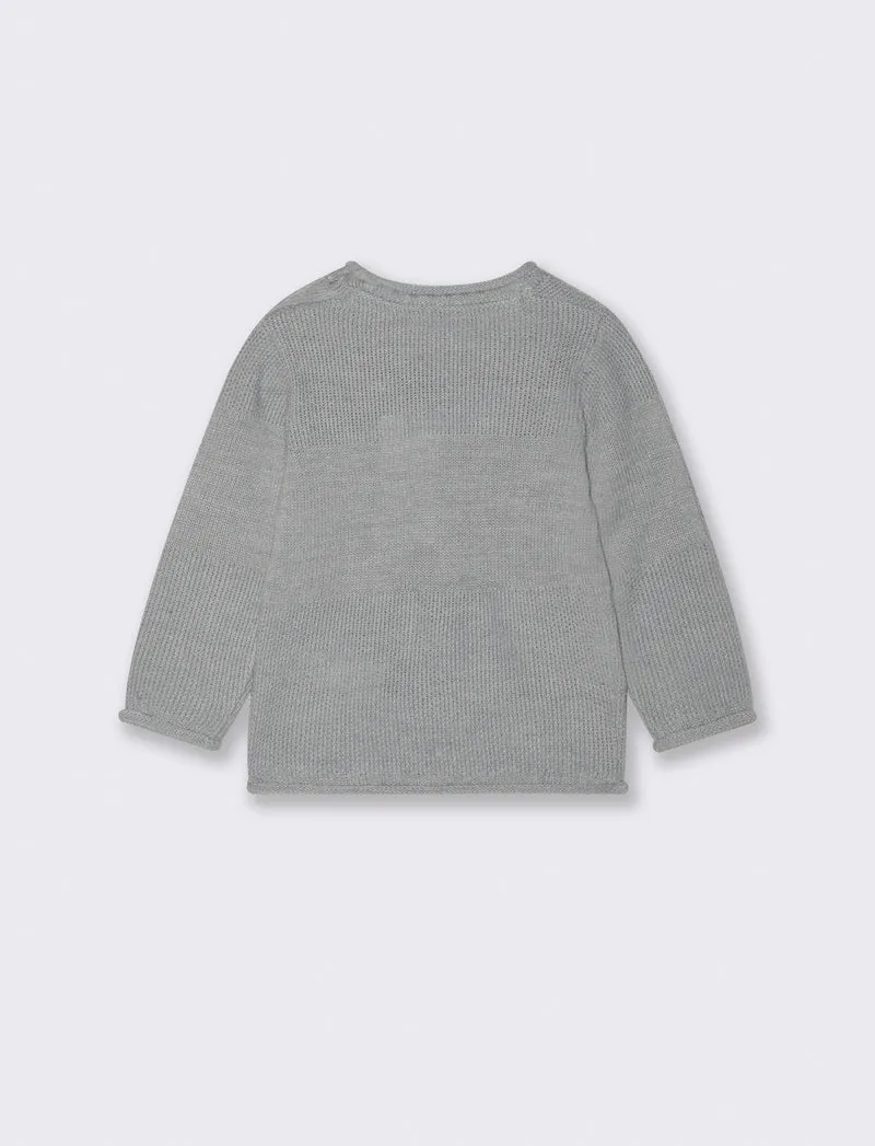 Maglia con lavorazione frontale - Grigio mel.