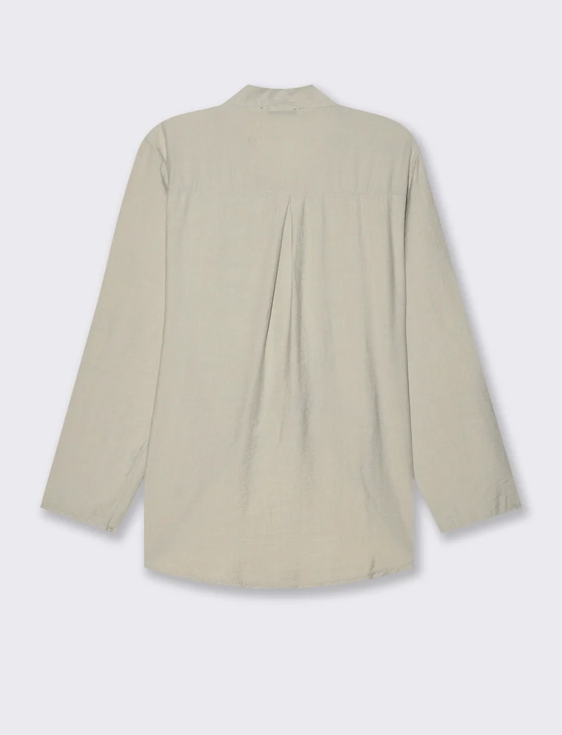 Camicia con nodo al fondo per donna - Sabbia