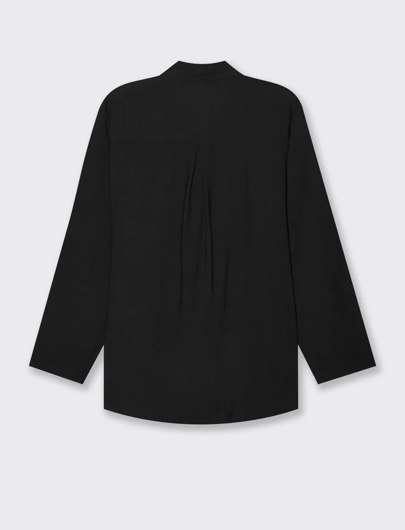 Camicia con nodo al fondo per donna - Nero