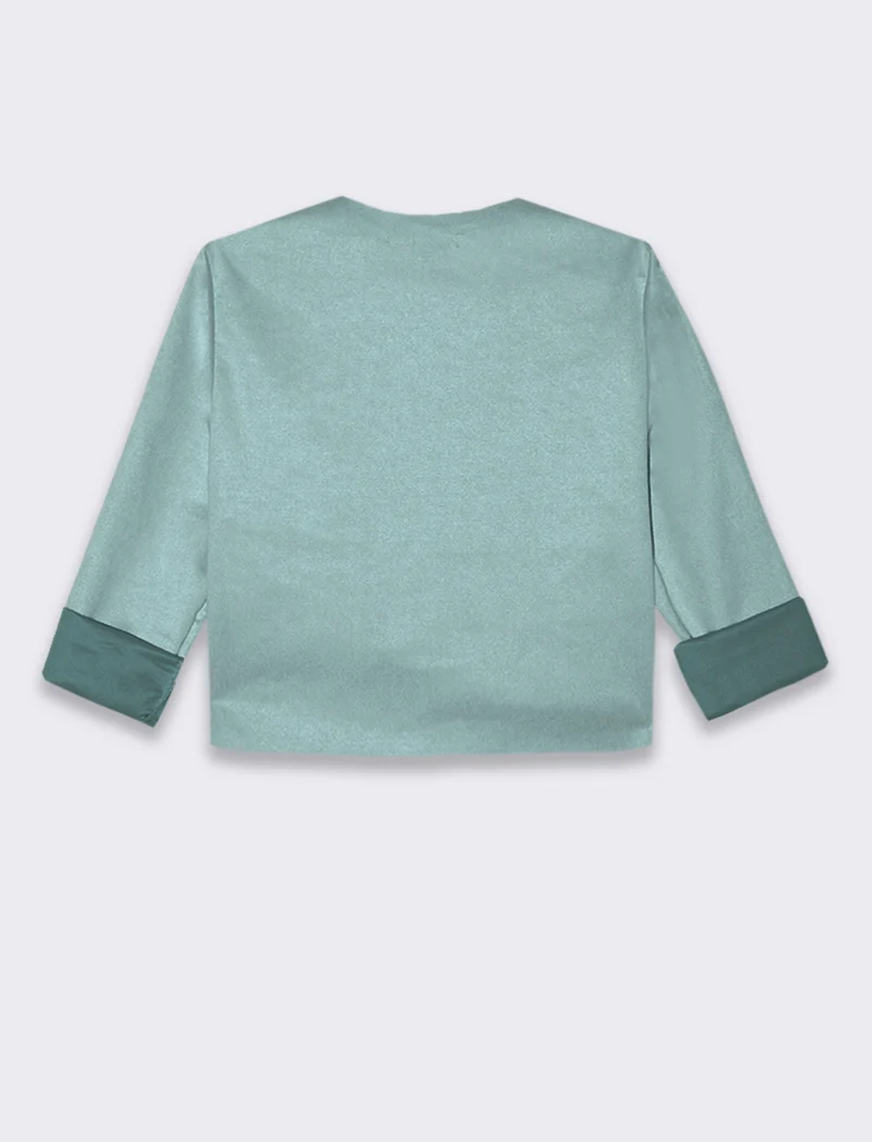 Giacca corta in tessuto scamosciato donna - Verde