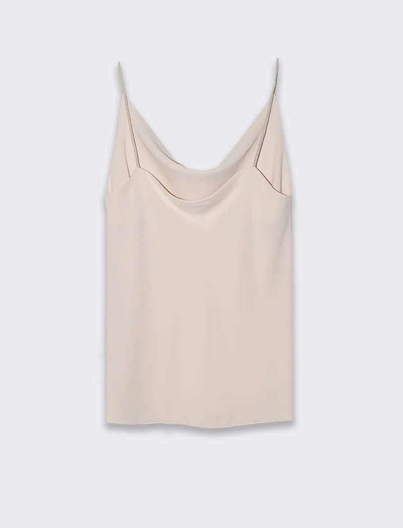 Top raso con bretelline elastiche - Beige corda