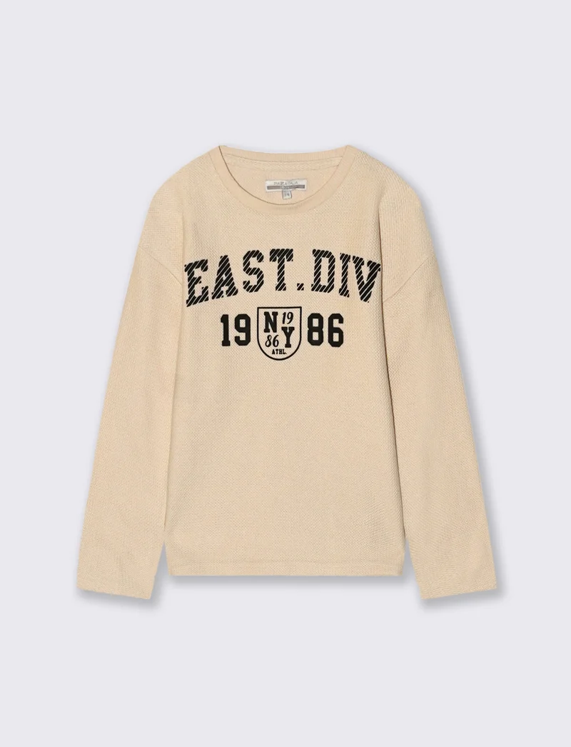 T-SHIRT CON STAMPA - Beige