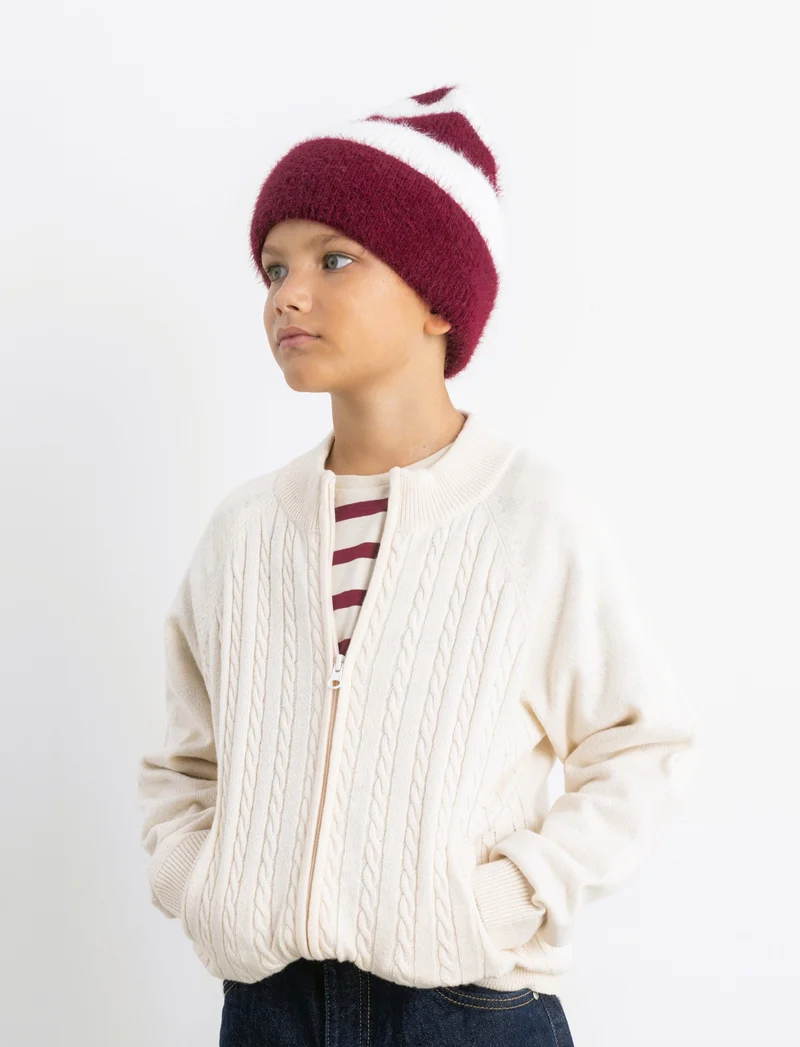 CARDIGAN CON ZIP - Beige