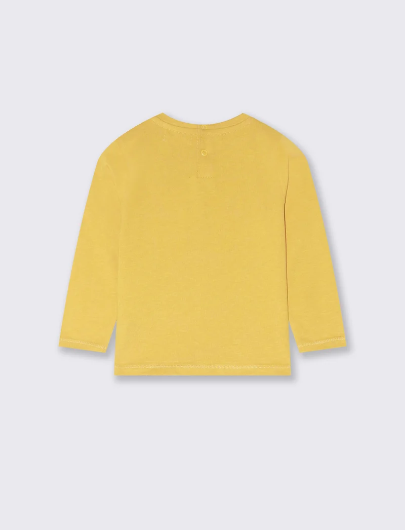 T shirt basica con stampa - Ocra