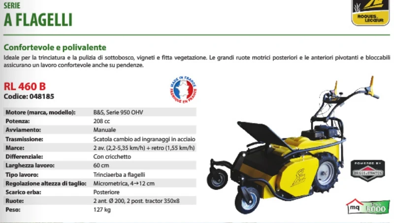 Trinciaerba/Trinciasarmenti a flagelli ROQUES ET LECOEUR RL 460 B - 048185 , RAGGIO ZERO