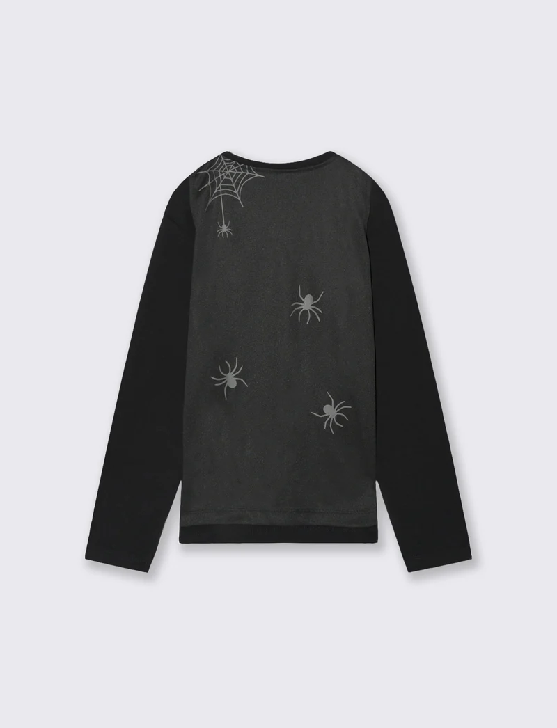 T-shirt con mantello - Nero