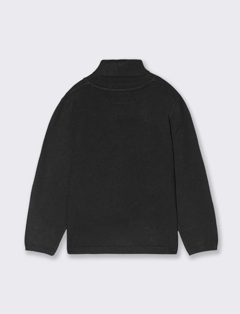 MAGLIA COLLO ALTO viscosa nylon - Nero