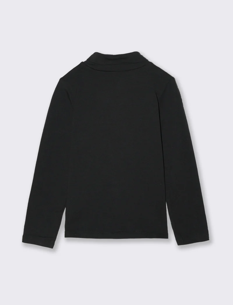 Lupetto in cotone elastico. - Nero