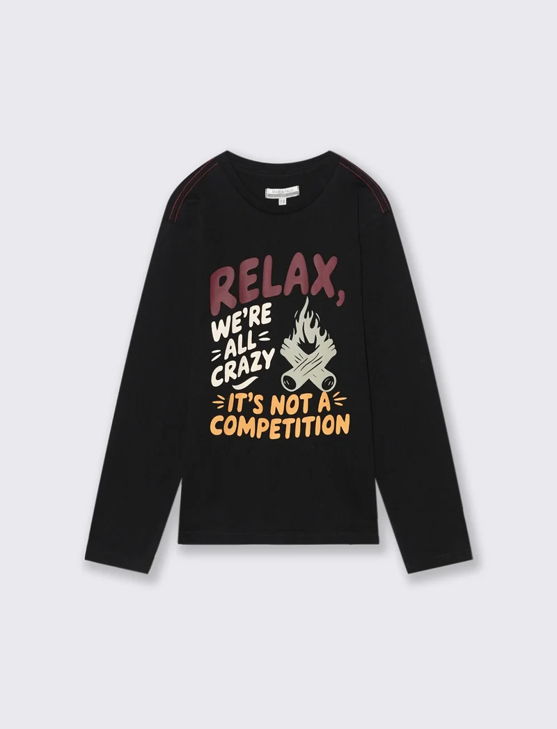 T-SHIRT IN JERSEY DI COTONE - Nero