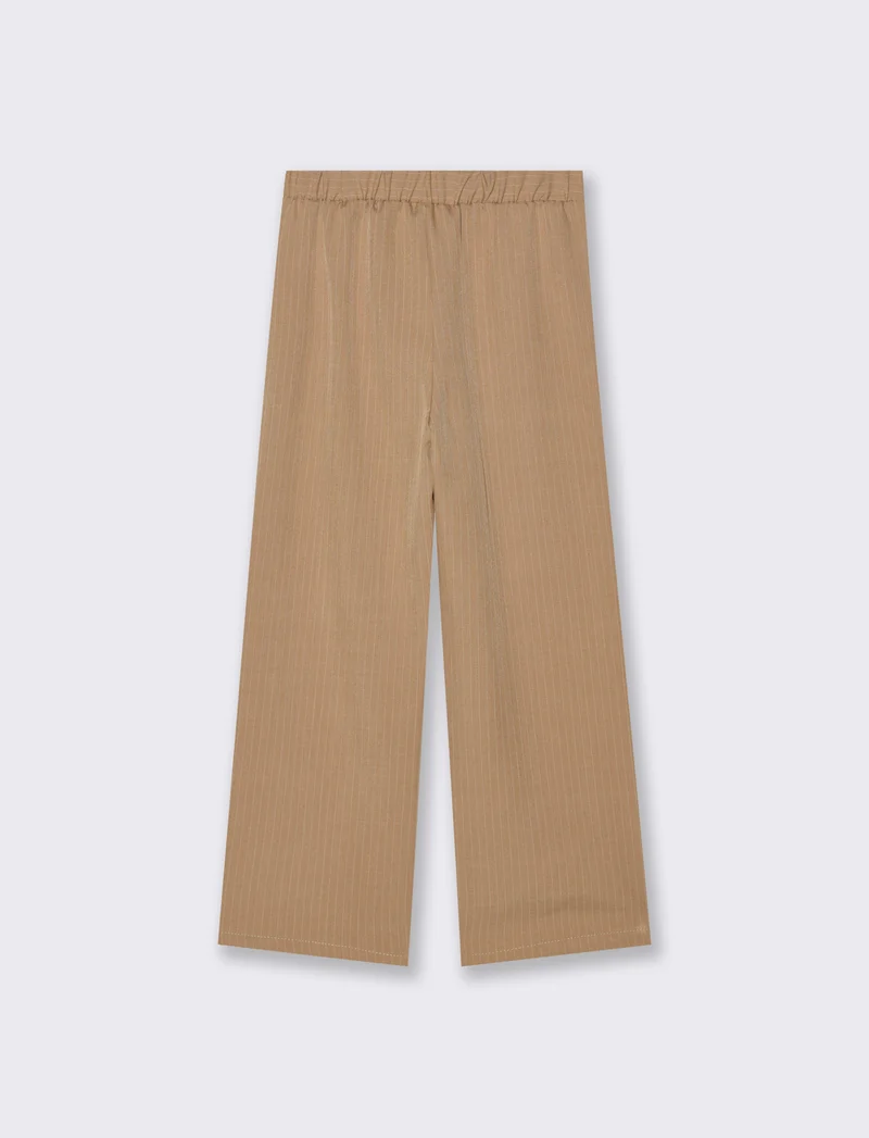 Pantaloni eleganti da bambina in tessuto gessato. - Beige