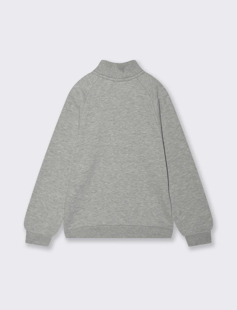 FELPA CON ZIP - Grigio mel.