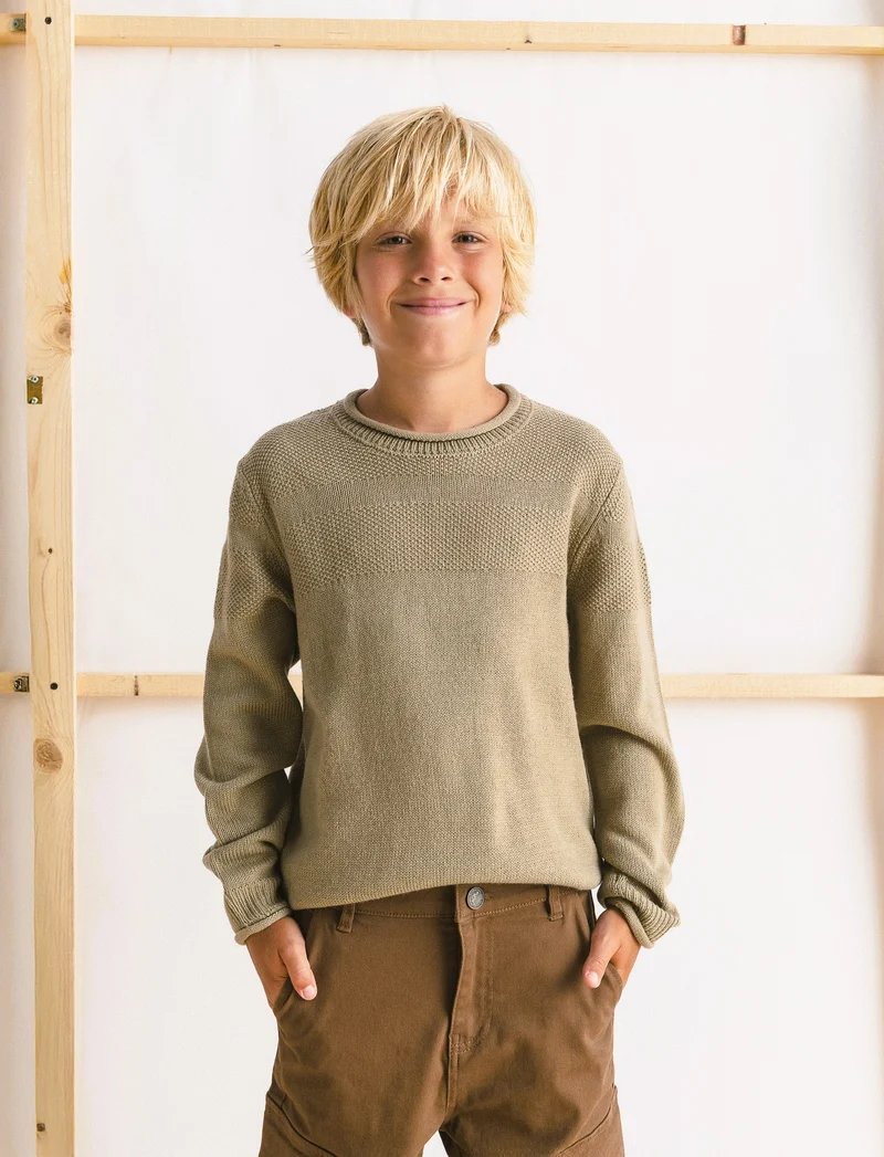 Maglione girocollo - Grigio mastice