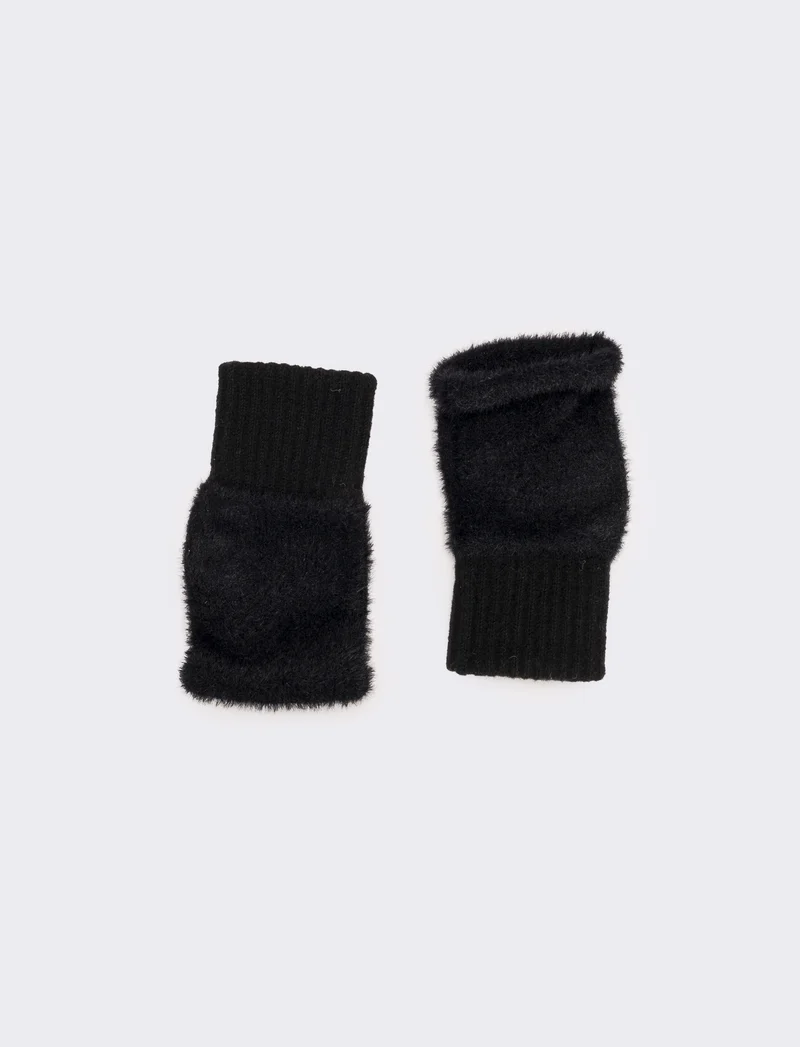 Guanti senza dita elastici donna - Nero