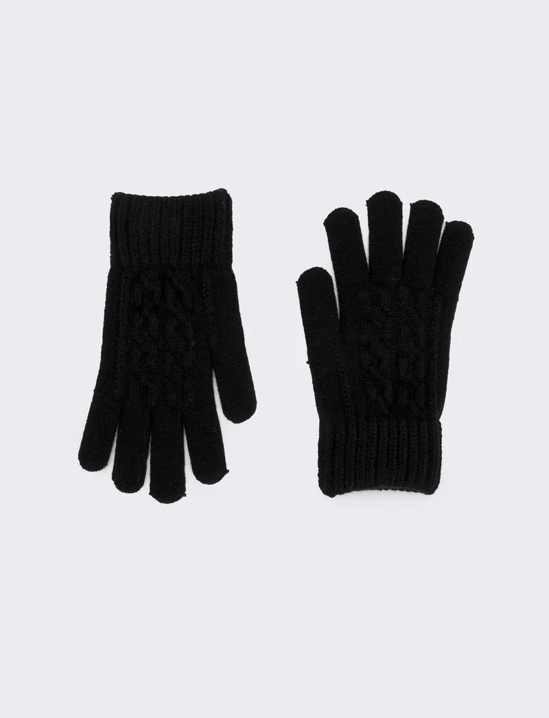 Guanti in maglia elastici con touch - Nero