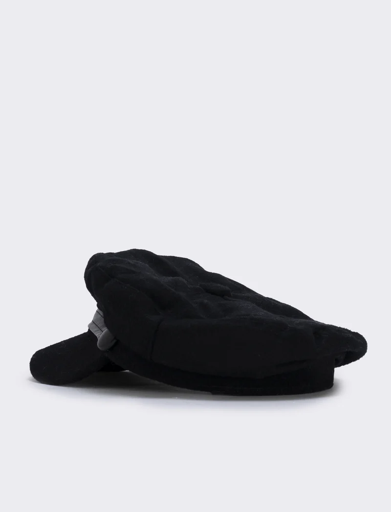 Cappello berrettone donna leopardato - Nero