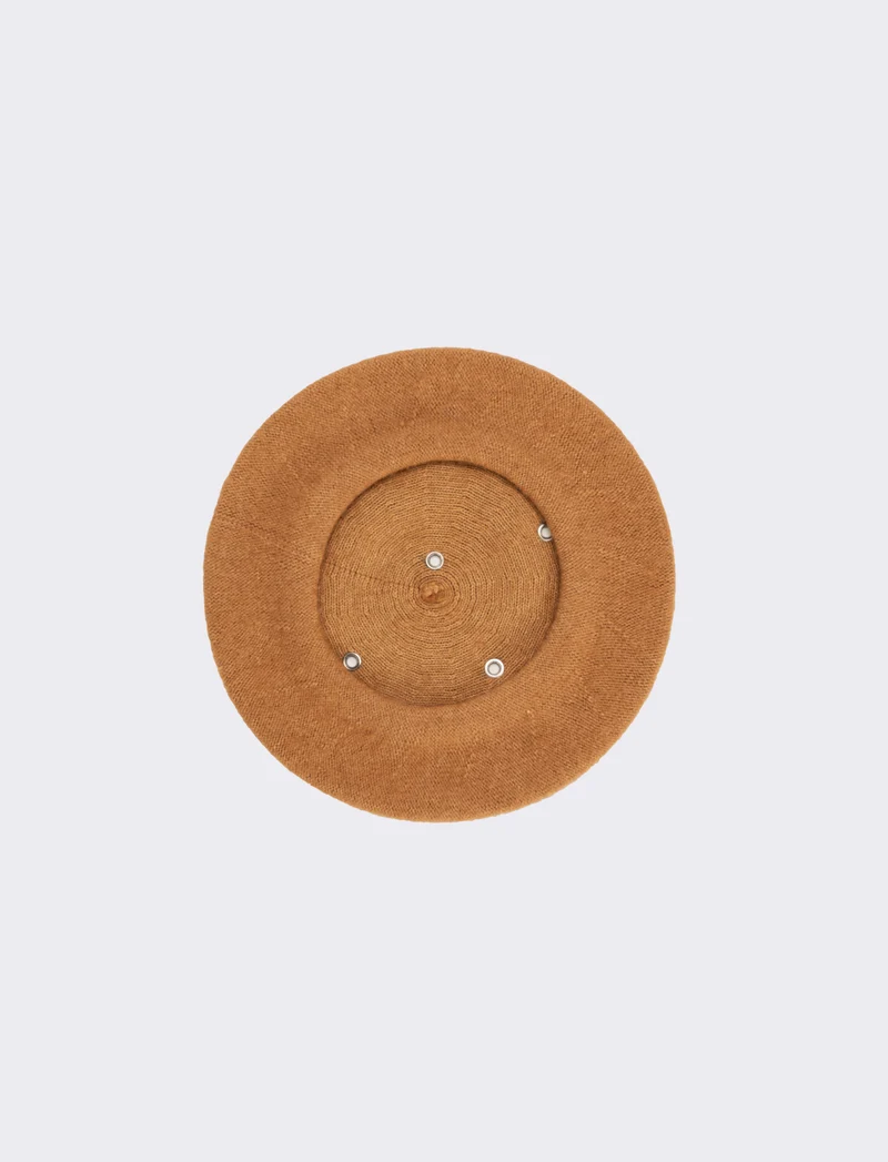 Cappello basco donna con rivetti - Beige