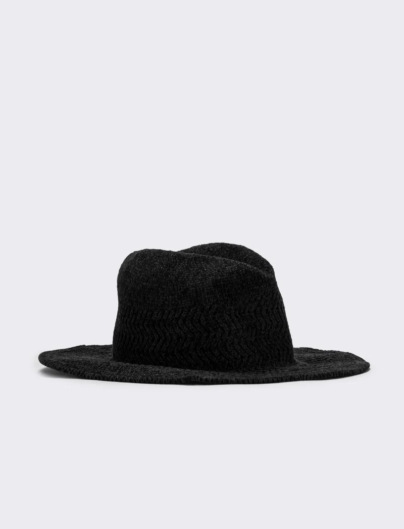 Cappelli cowboy in ciniglia traforato - Nero