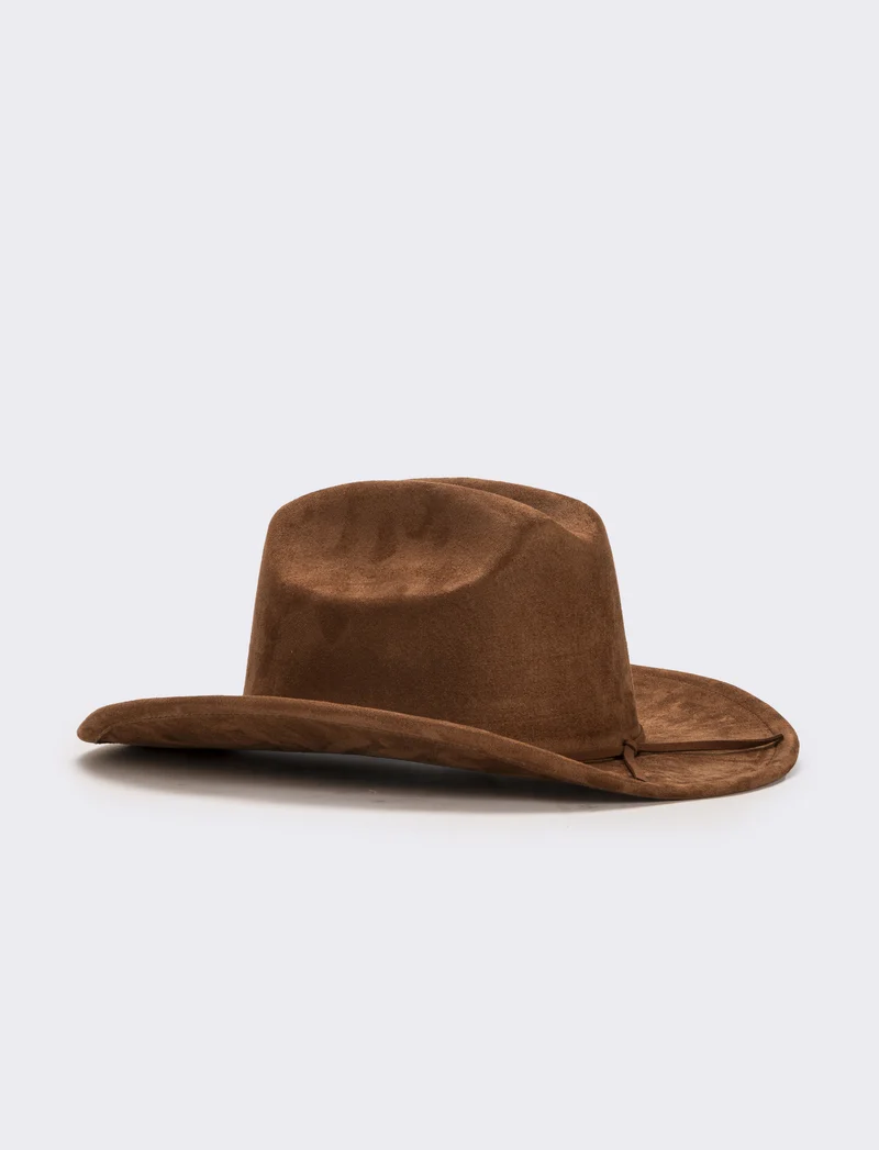 Cappello cowboy in dainetto donna - Marrone