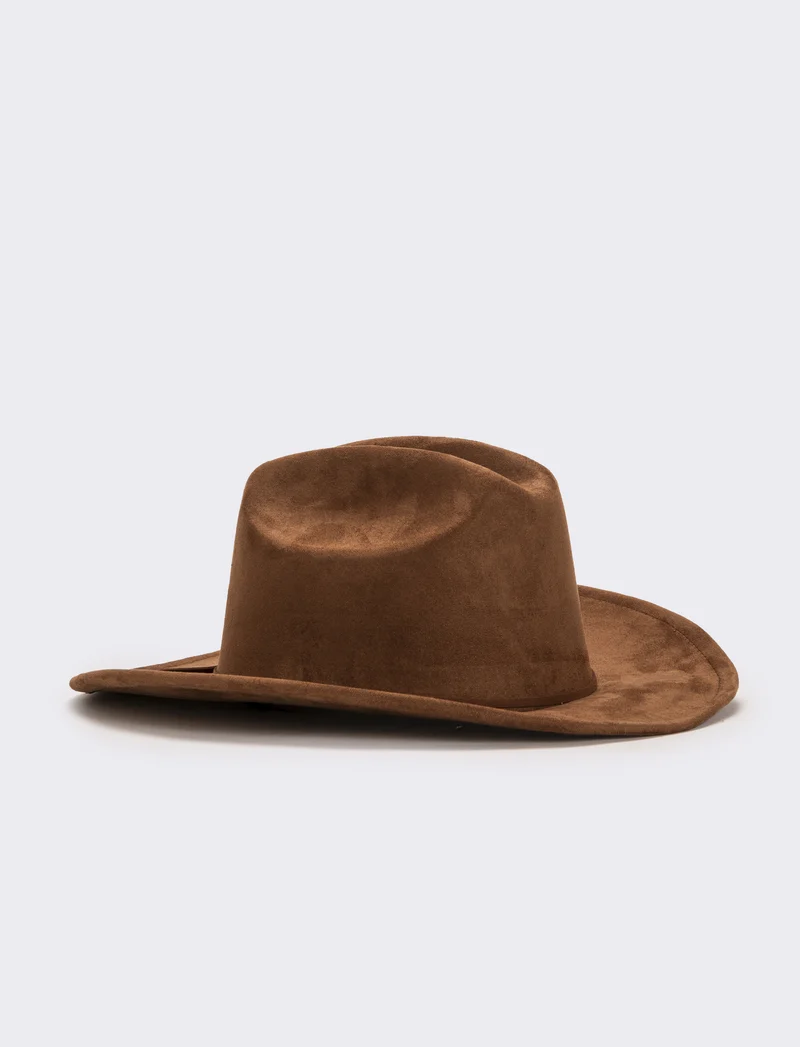 Cappello cowboy in dainetto donna - Marrone