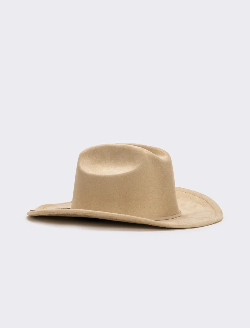 Cappello cowboy in dainetto donna - Bianco panna
