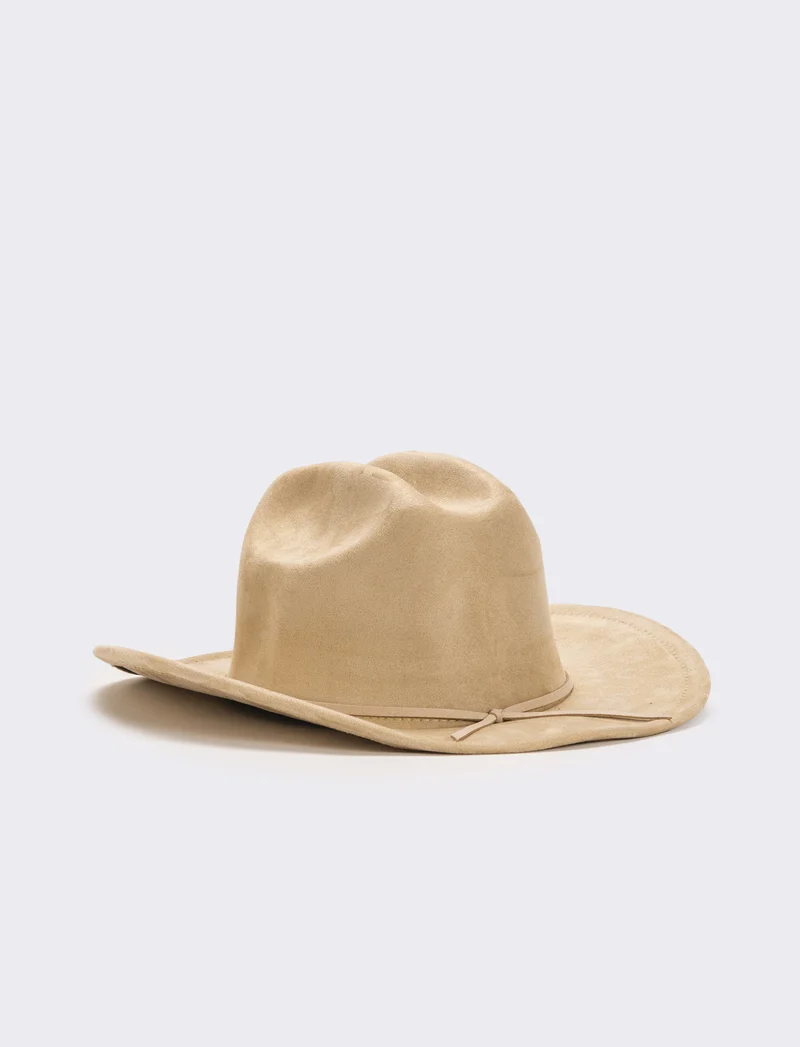 Cappello cowboy in dainetto donna - Bianco panna
