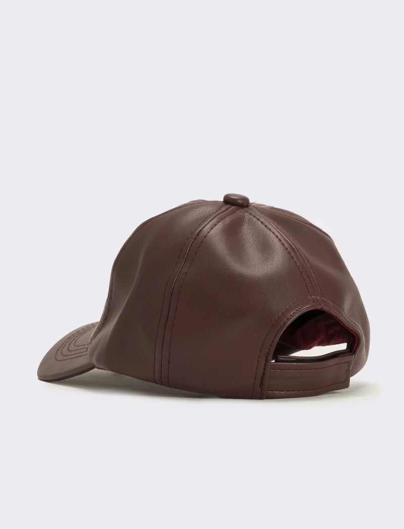 Cappello baseball in pvc con cuori - Bordeaux