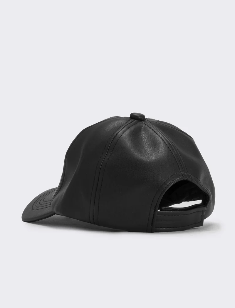 Cappello baseball in pvc con cuori - Nero
