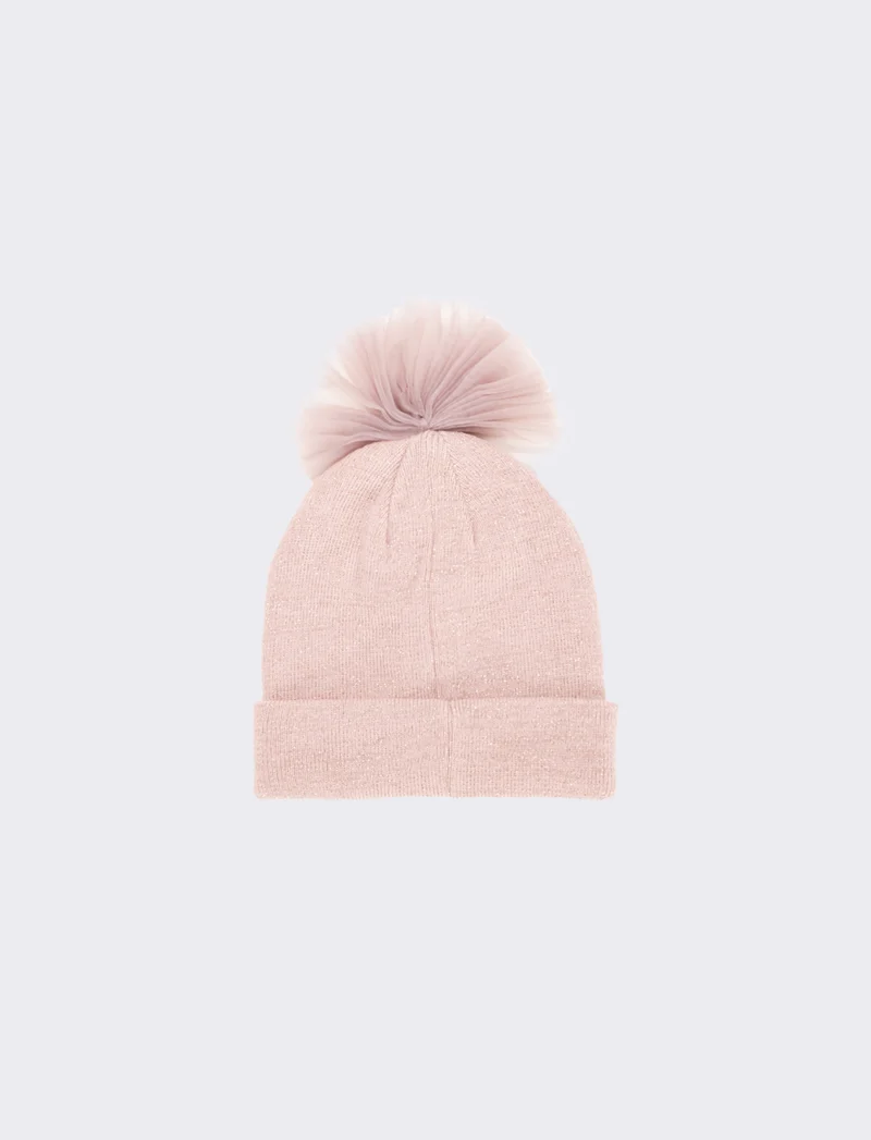 Cappello con fiocco in tulle e lettera paillettes - Var 4