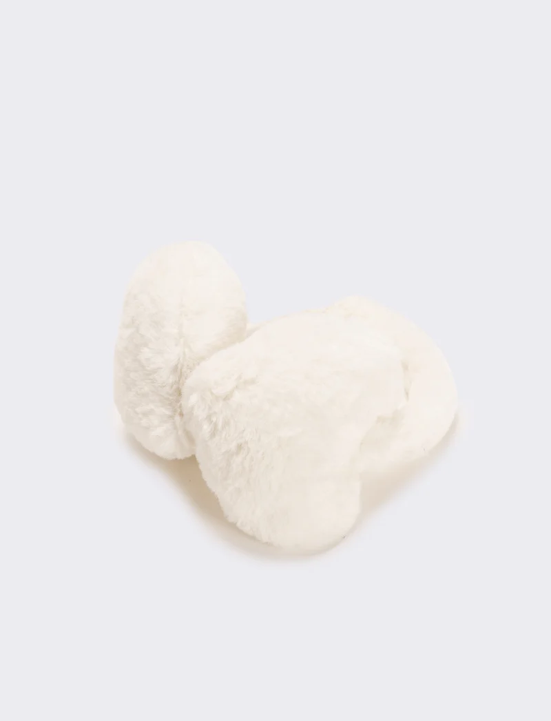 Copriorecchie bambina a cuore - Bianco