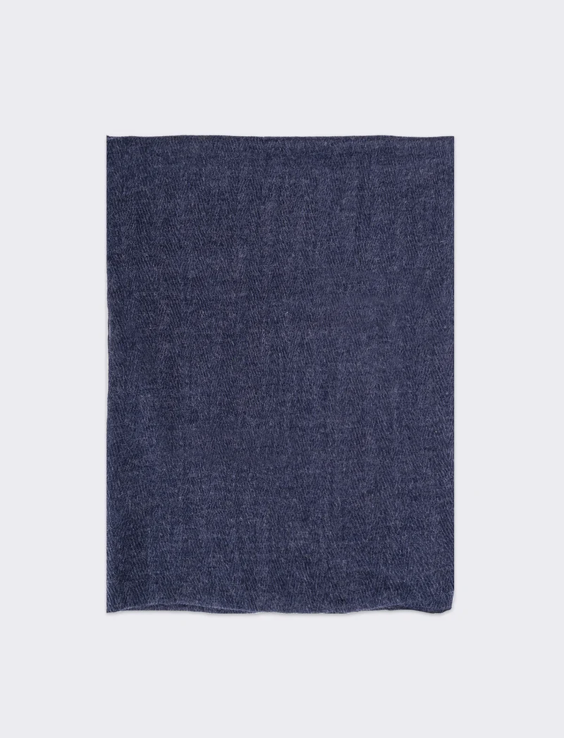 Sciarpa melange leggera senza frange uomo - Blu