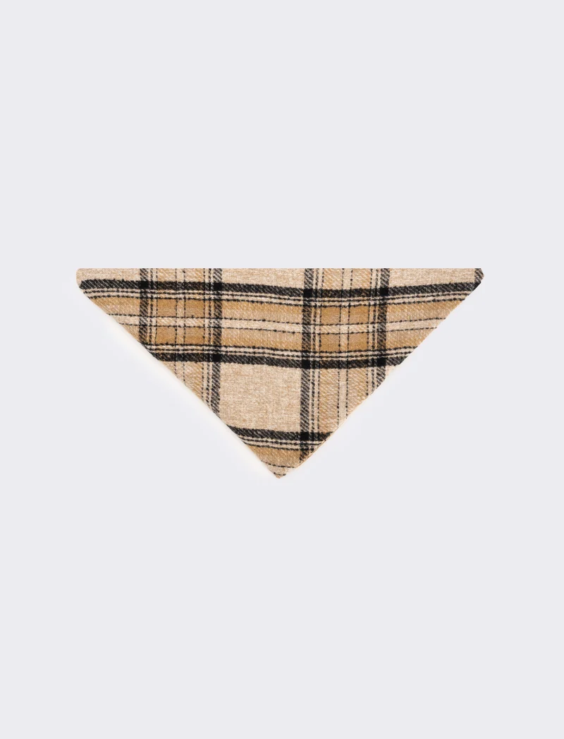 Sciarpa triangolo con impunture varie fantasie - Beige
