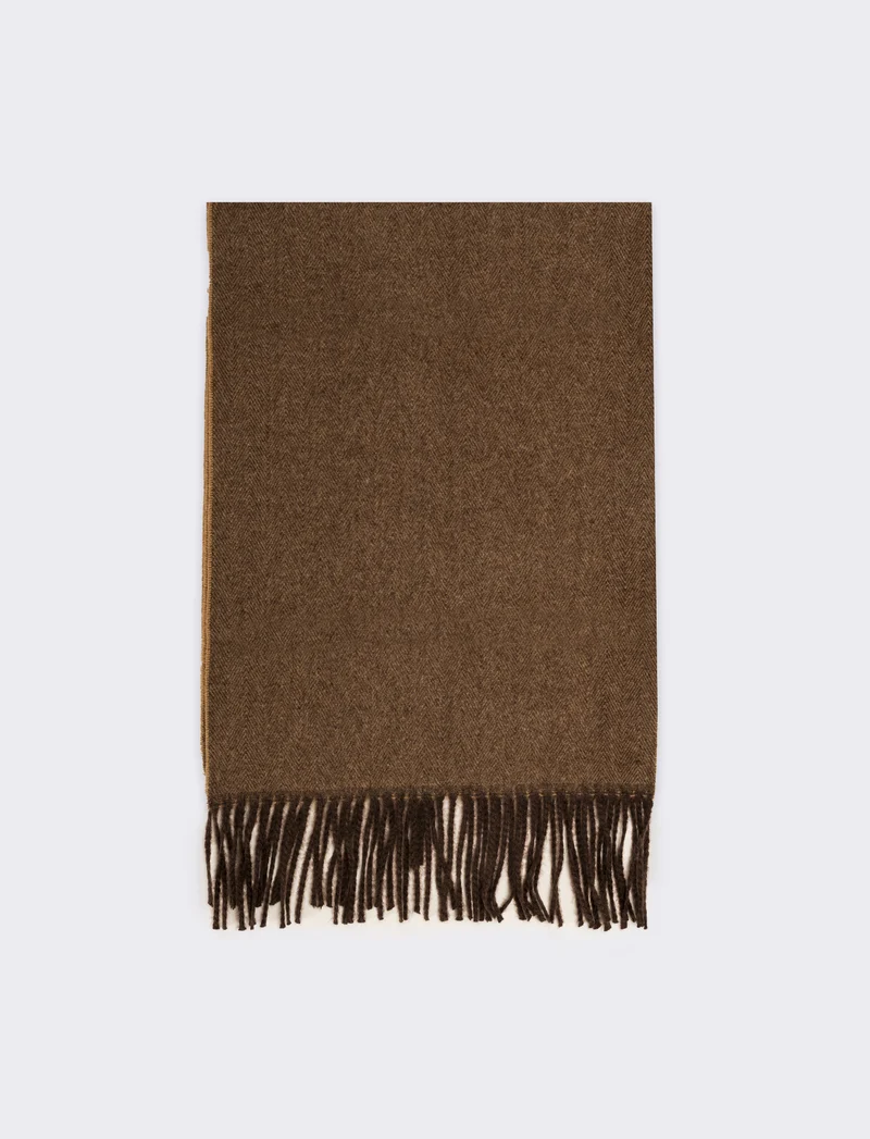 Sciarpa uomo basic con frange - Moro