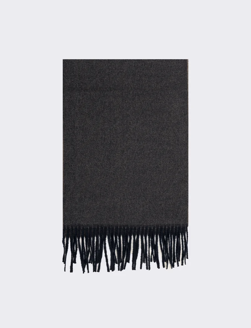 Sciarpa uomo basic con frange - Blu