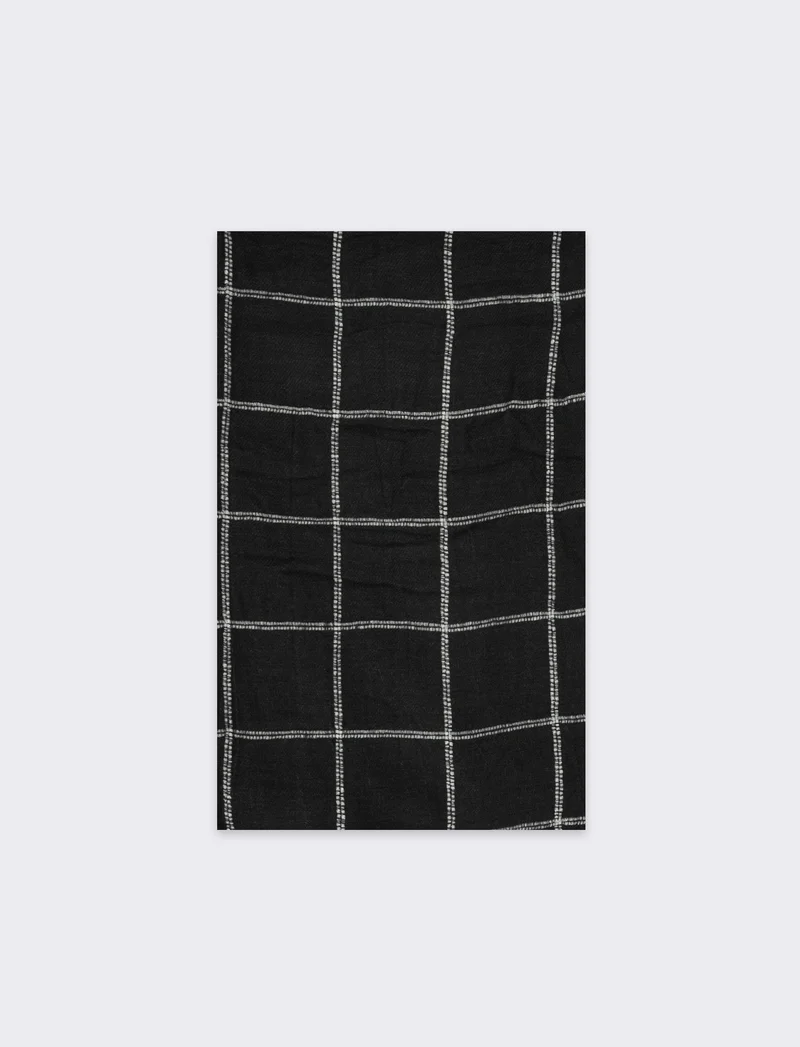 Foulard uomo a quadretti - Nero