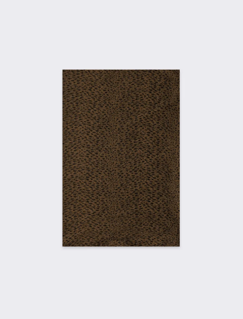 Foulard donna con rouche leopardato - Marrone