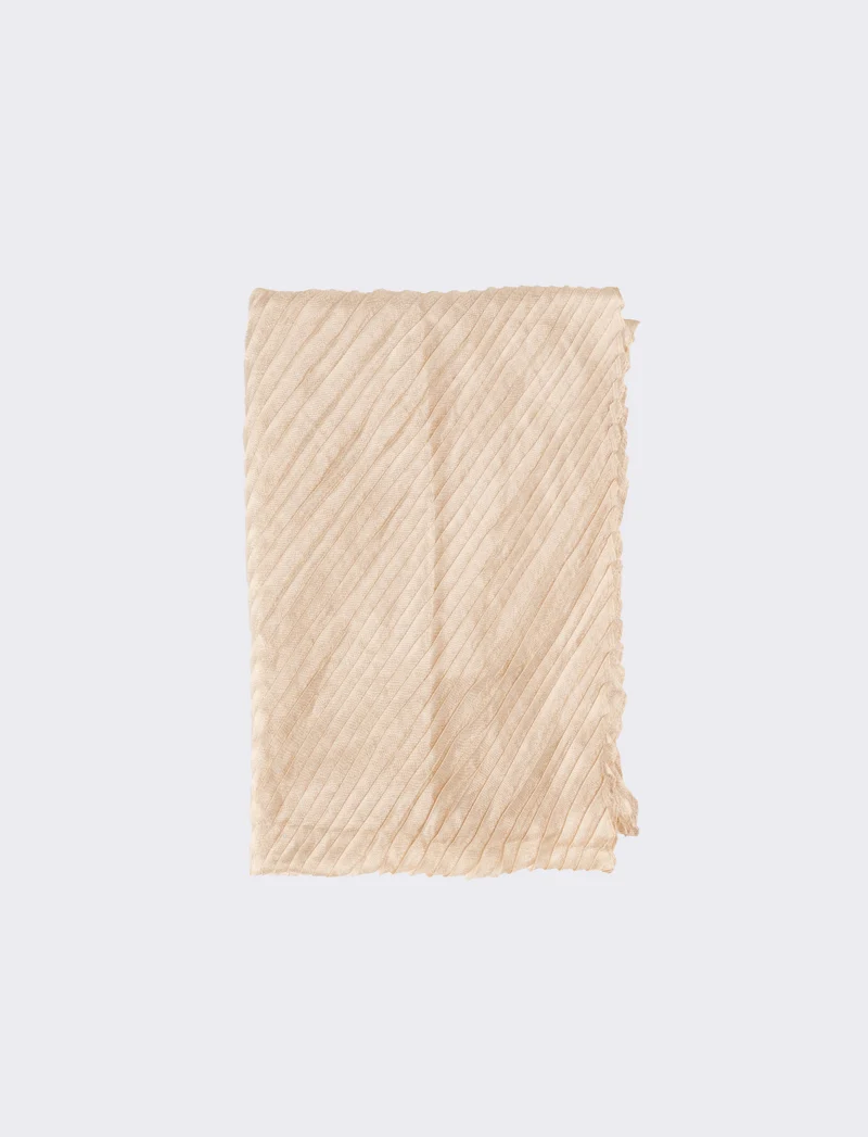 Foulard plissettato largo donna - Bianco sporco