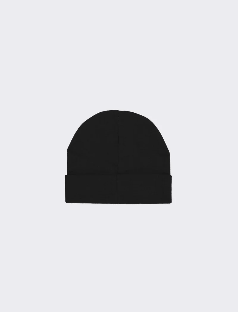 Cappello con risvolto cuori strass in vetro - Nero