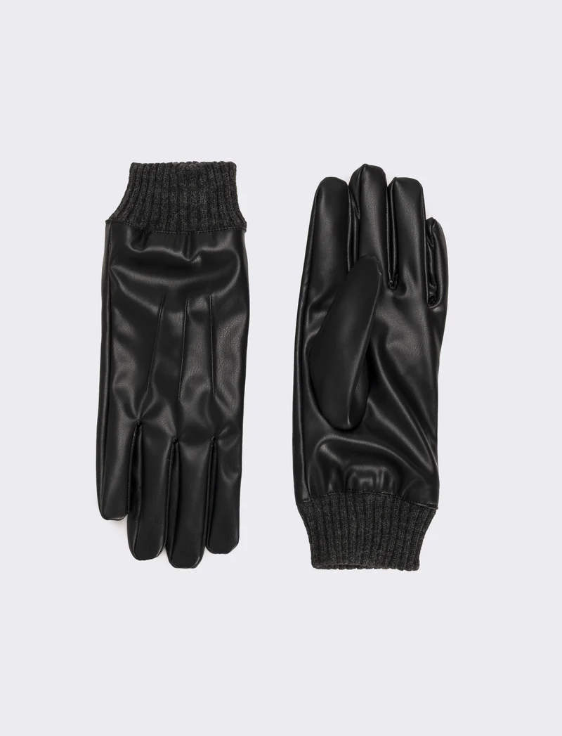 Guanti in pvc con polsino uomo - Nero