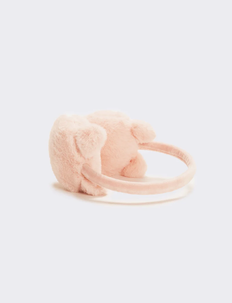 Copriorecchie bambina con perle - Rosa